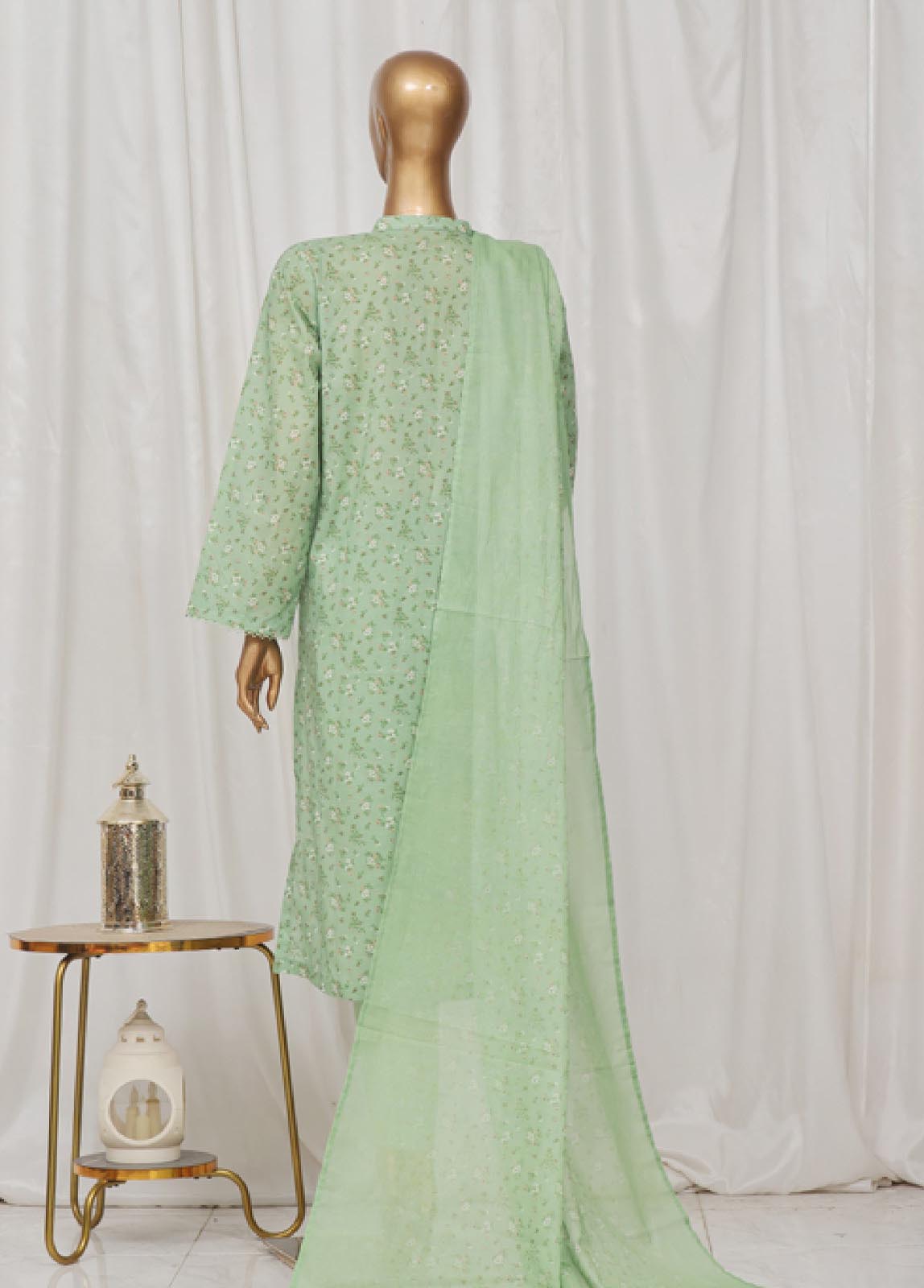 Bin Saeed Fabric - SM-53- 3 Piece Printed Stitched Suit