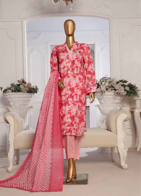 SM-54- 3 Piece Printed Stitched Suit