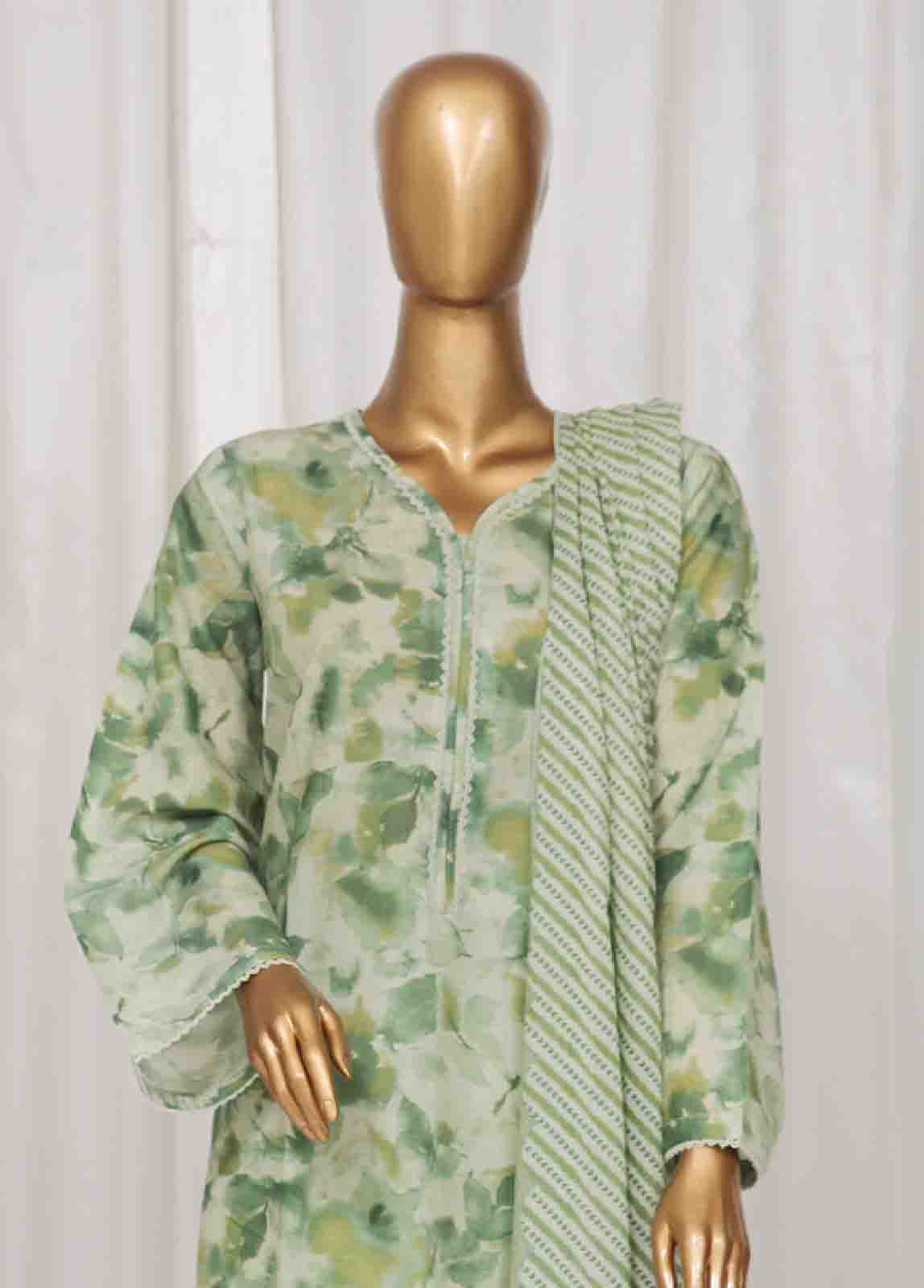 Bin Saeed Fabric - SM-55- 3 Piece Printed Stitched Suit