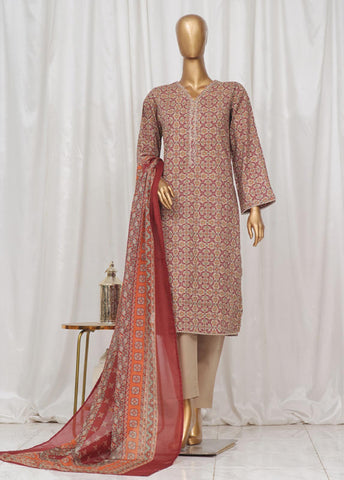 Bin Saeed Fabric - SM-57- 3 Piece Printed Stitched Suit