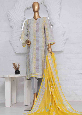 Bin Saeed Fabric - SM-604- 3 Piece Printed Stitched Suit