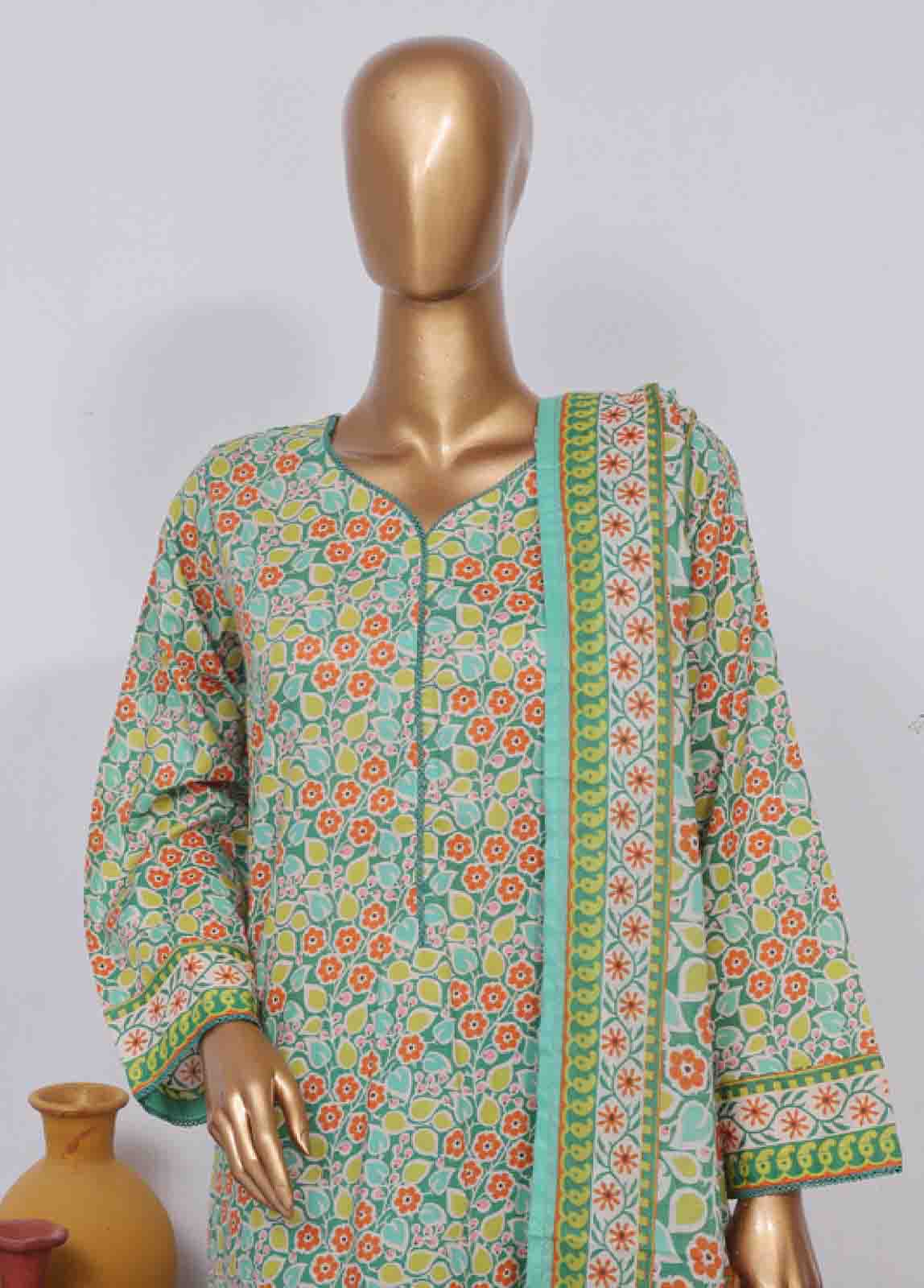 Bin Saeed Fabric - SM-605- 3 Piece Printed Stitched Suit