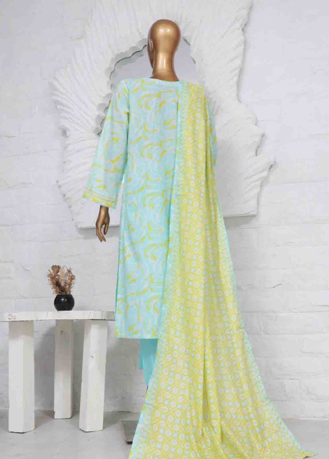 Bin Saeed Fabric - SM-606- 3 Piece Printed Stitched Suit