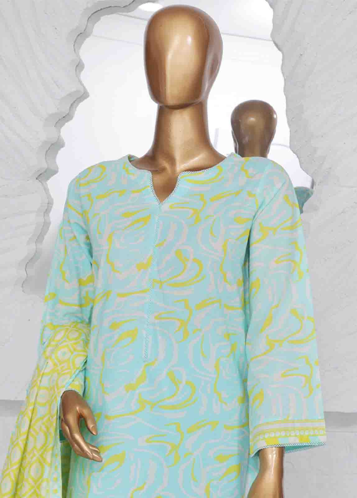 Bin Saeed Fabric - SM-606- 3 Piece Printed Stitched Suit