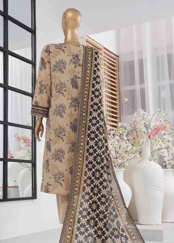 Bin Saeed Fabric - SM-607- 3 Piece Printed Stitched Suit