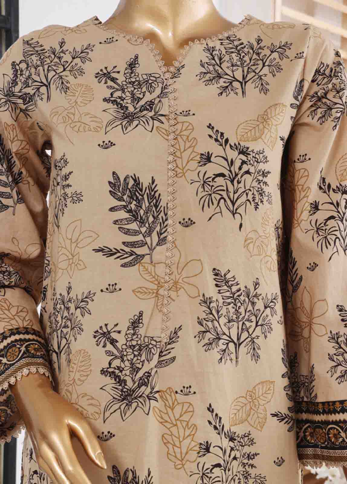 Bin Saeed Fabric - SM-607- 3 Piece Printed Stitched Suit