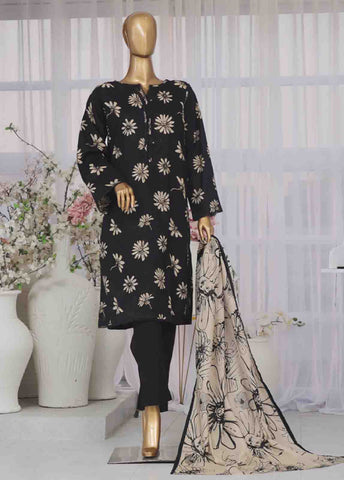 Bin Saeed Fabric - SM-608- 3 Piece Printed Stitched Suit