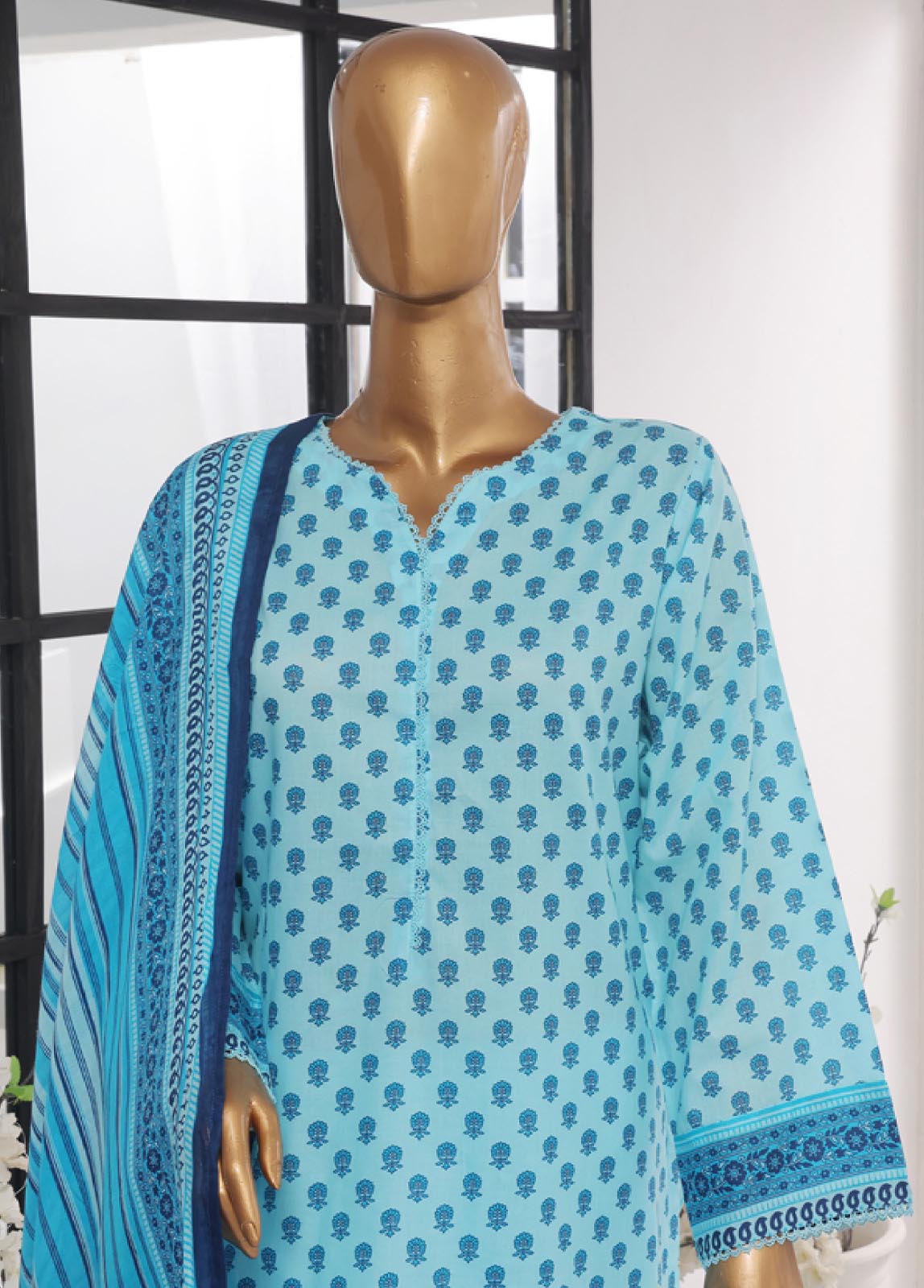 Bin Saeed Fabric - SM-610- 3 Piece Printed Stitched Suit