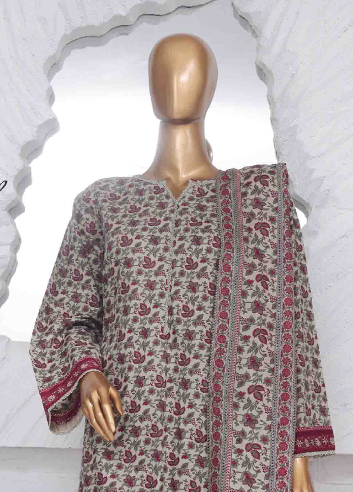 Bin Saeed Fabric - SM-611- 3 Piece Printed Stitched Suit