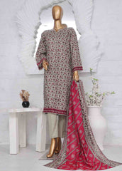 SM-611- 3 Piece Printed Stitched Suit