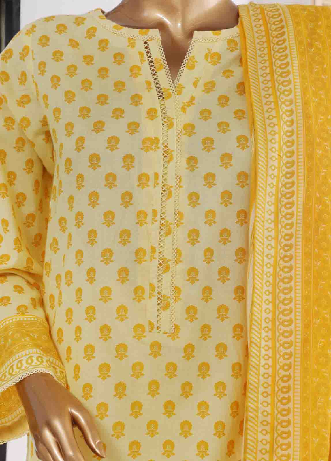 Bin Saeed Fabric - SM-613- 3 Piece Printed Stitched Suit