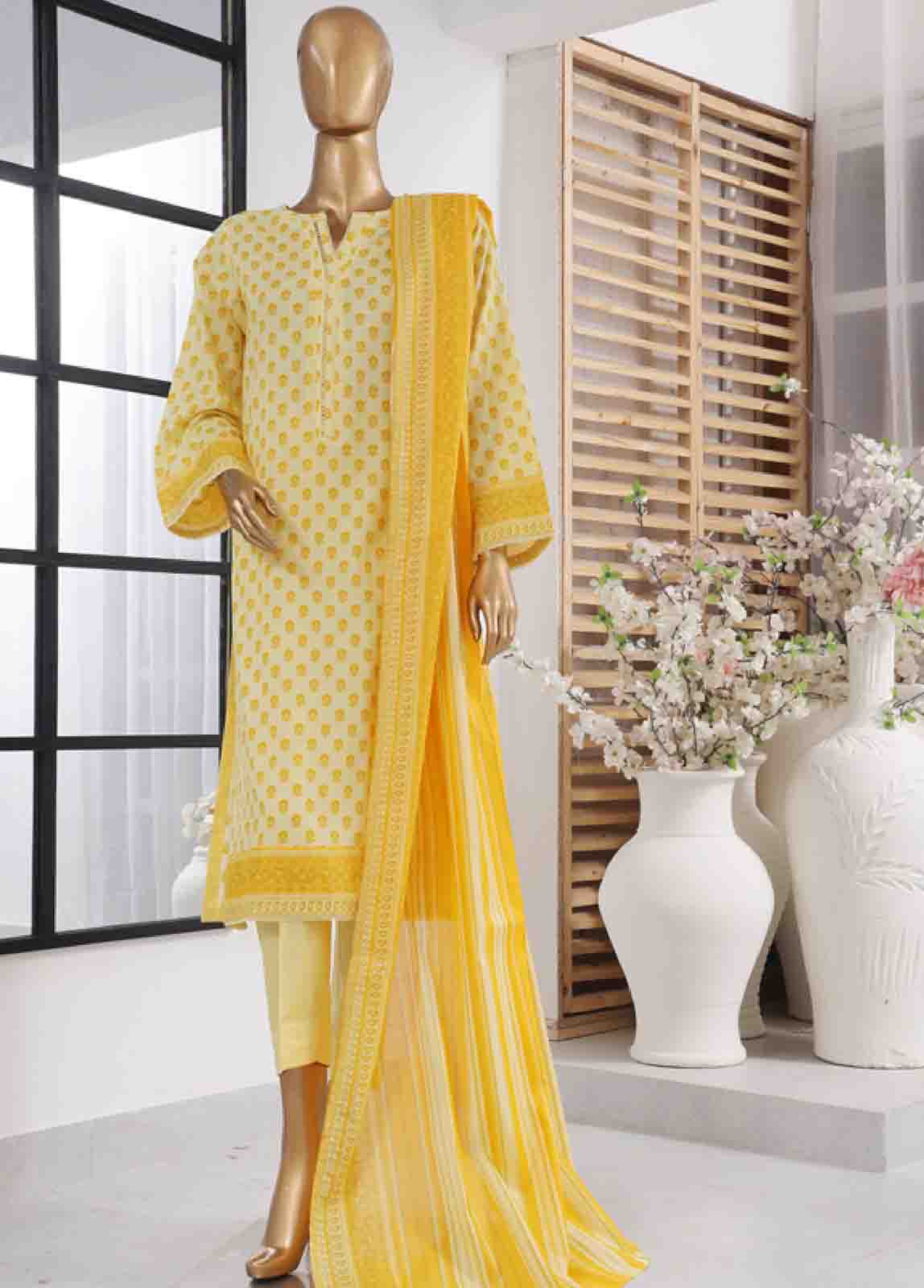 Bin Saeed Fabric - SM-613- 3 Piece Printed Stitched Suit