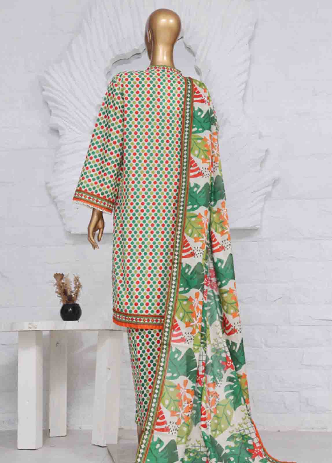 Bin Saeed Fabric - SM-616- 3 Piece Printed Stitched Suit