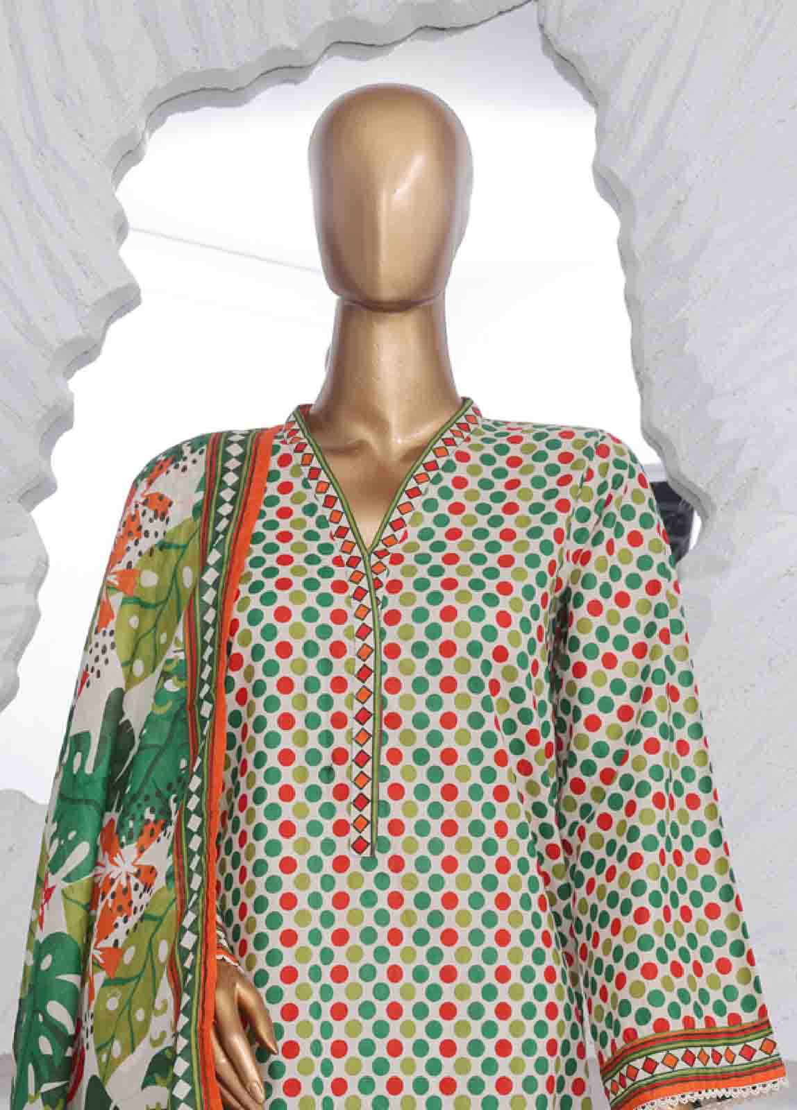 Bin Saeed Fabric - SM-616- 3 Piece Printed Stitched Suit