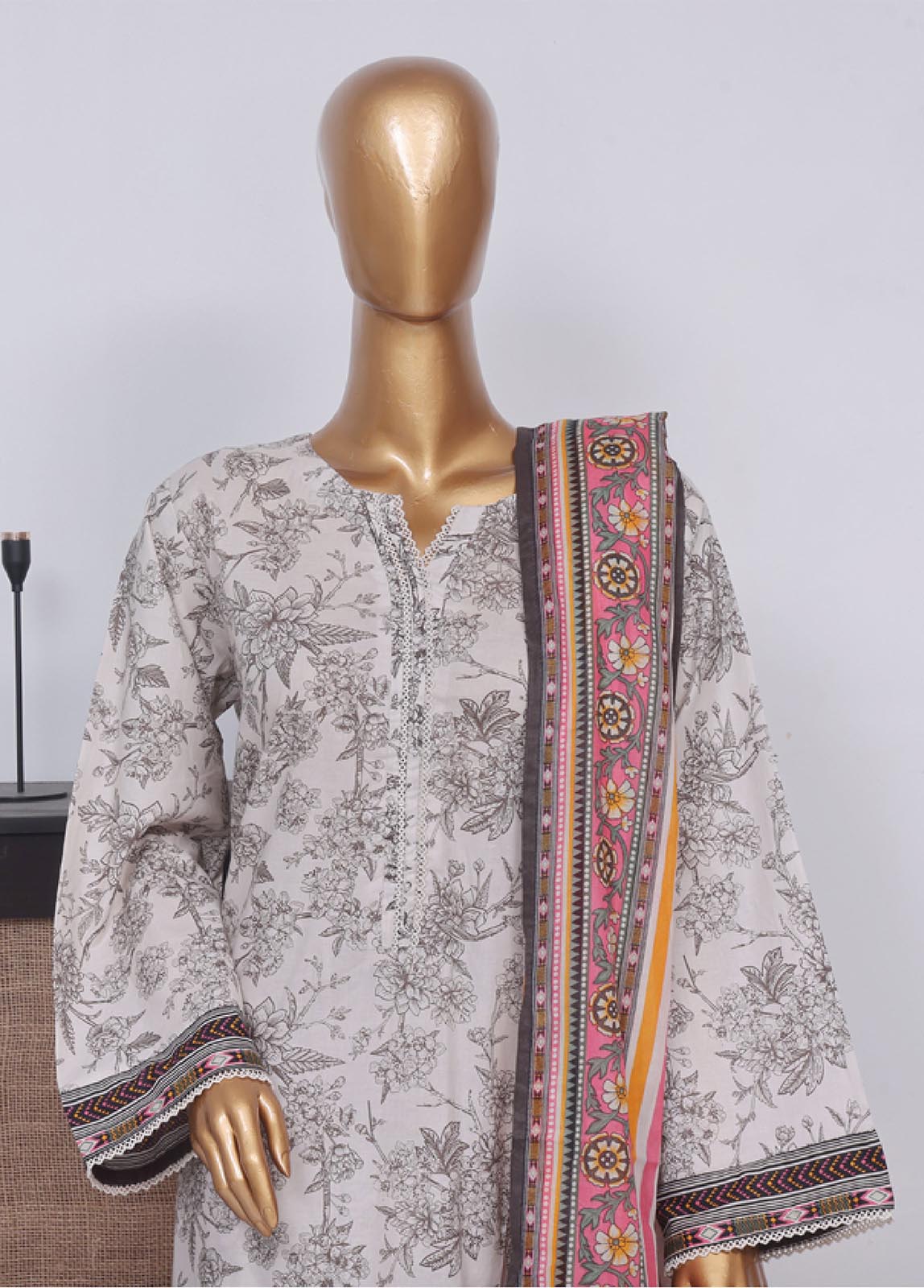 Bin Saeed Fabric - SM-617- 3 Piece Printed Stitched Suit
