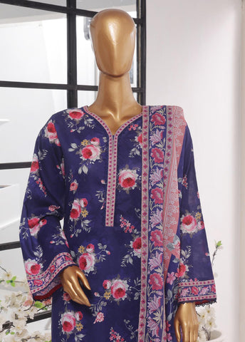 Bin Saeed Fabric - SM-736- 3 Piece Printed Stitched Suit
