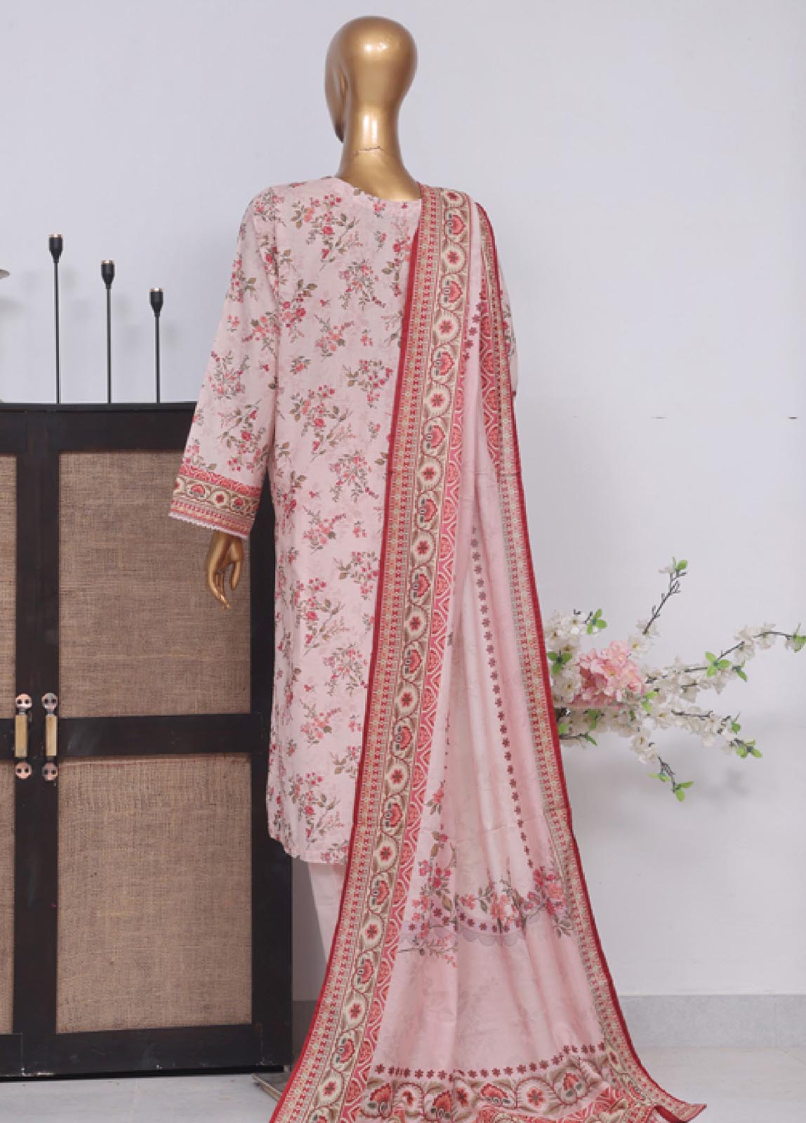 Bin Saeed Fabric - SM-738- 3 Piece Printed Stitched Suit