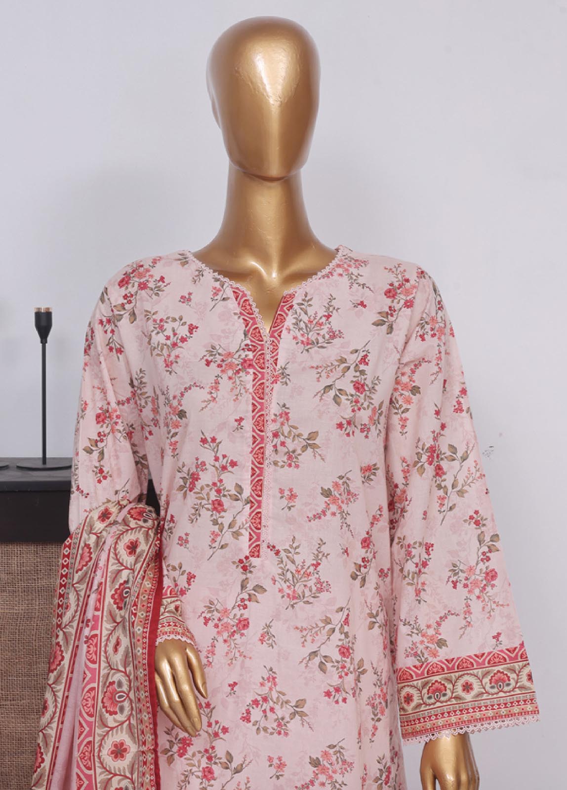 Bin Saeed Fabric - SM-738- 3 Piece Printed Stitched Suit