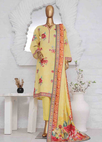 Bin Saeed Fabric - SM-741- 3 Piece Printed Stitched Suit