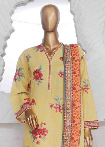 Bin Saeed Fabric - SM-741- 3 Piece Printed Stitched Suit