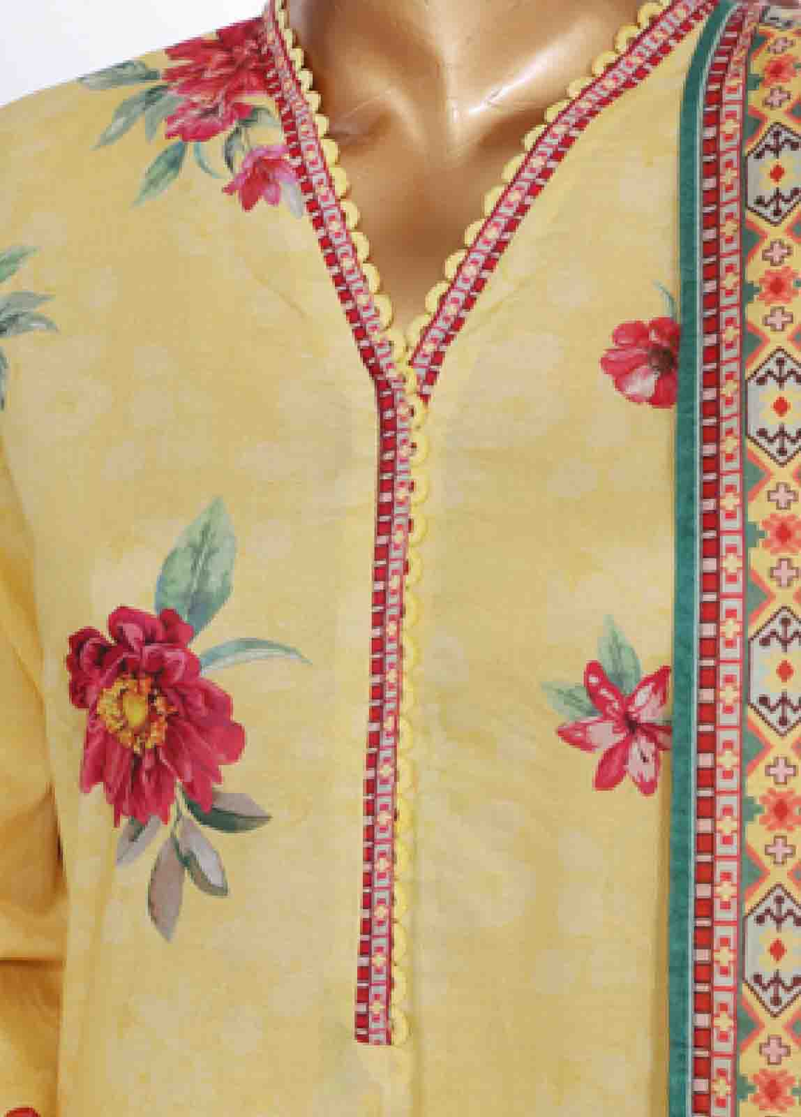 Bin Saeed Fabric - SM-741- 3 Piece Printed Stitched Suit