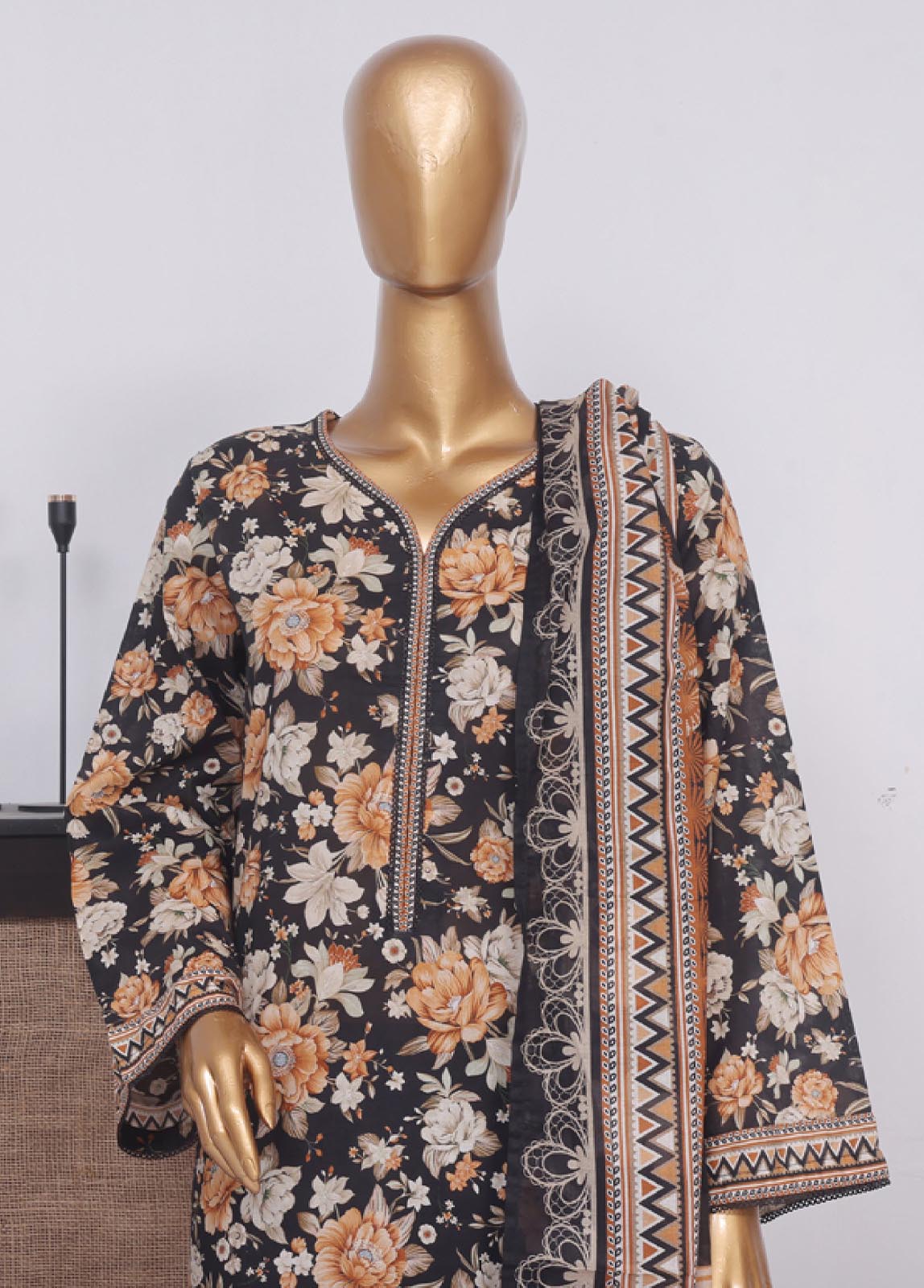 Bin Saeed Fabric - SM-743- 3 Piece Printed Stitched Suit