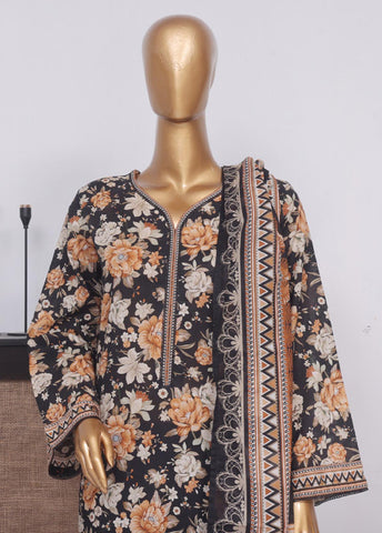 Bin Saeed Fabric - SM-743- 3 Piece Printed Stitched Suit