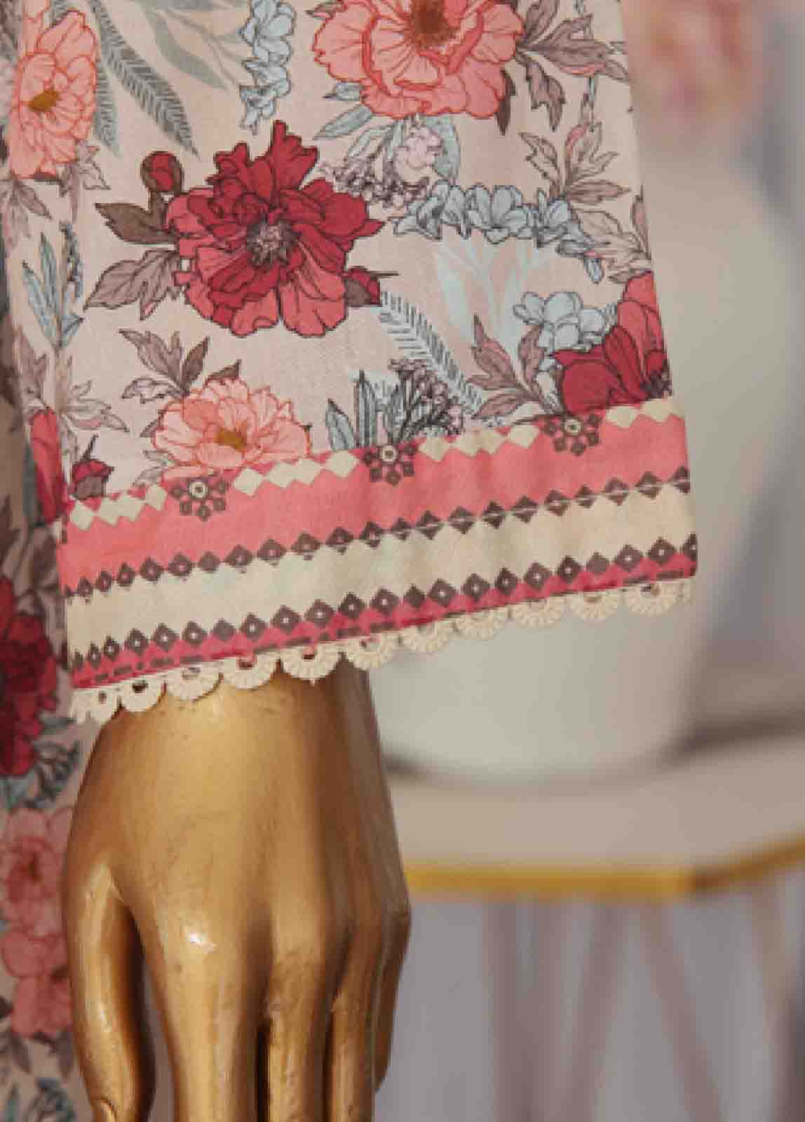 Bin Saeed Fabric - SM-744- 3 Piece Printed Stitched Suit