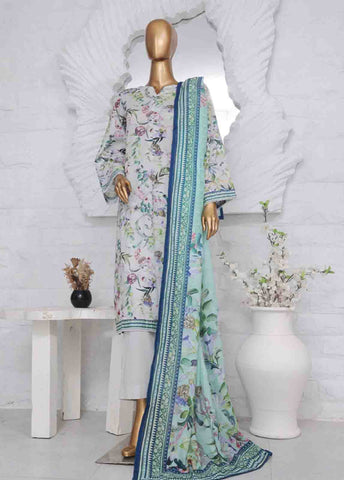 Bin Saeed Fabric - SM-747- 3 Piece Printed Stitched Suit