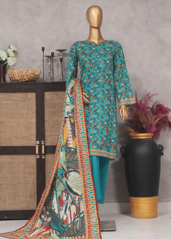 Bin Saeed Fabric - SM-749- 3 Piece Printed Stitched Suit