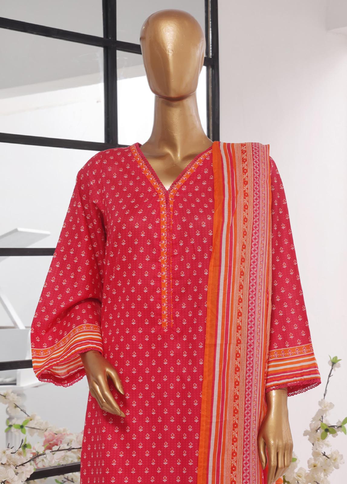Bin Saeed Fabric - SM-750- 3 Piece Printed Stitched Suit