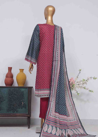 Bin Saeed Fabric - SM-751- 3 Piece Printed Stitched Suit