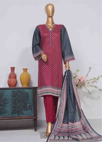 Bin Saeed Fabric - SM-751- 3 Piece Printed Stitched Suit