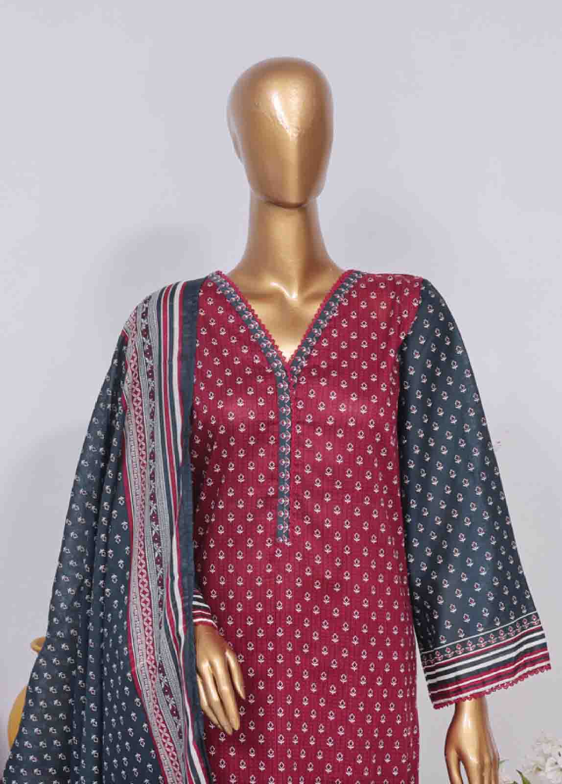 Bin Saeed Fabric - SM-751- 3 Piece Printed Stitched Suit