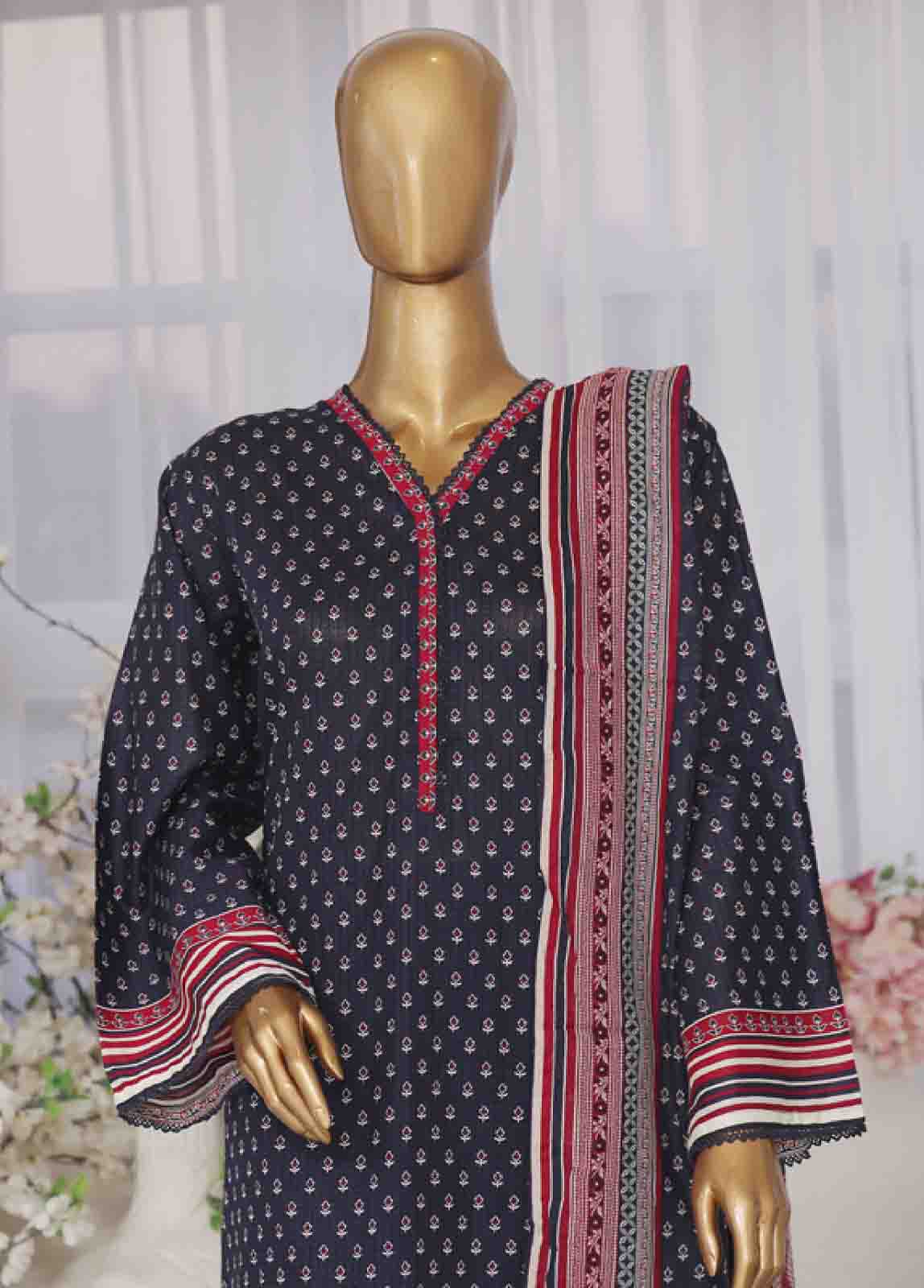 Bin Saeed Fabric - SM-752- 3 Piece Printed Stitched Suit