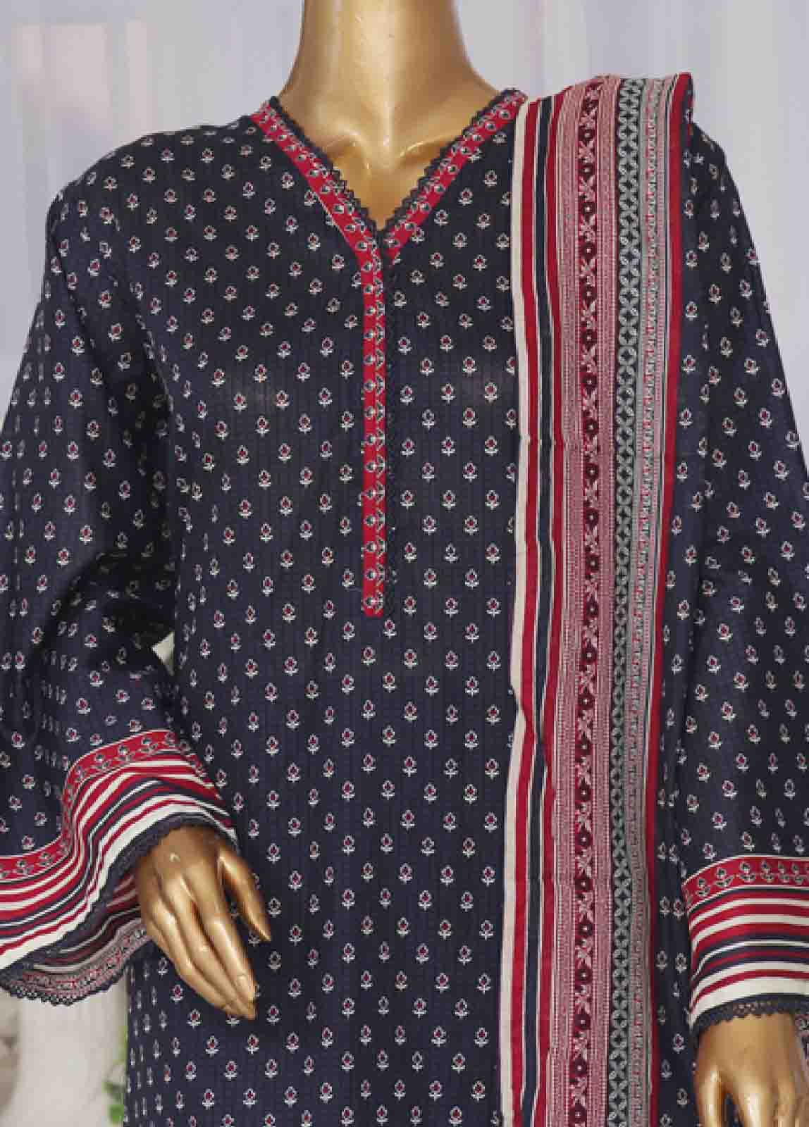 Bin Saeed Fabric - SM-752- 3 Piece Printed Stitched Suit