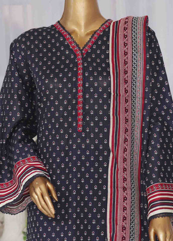 Bin Saeed Fabric - SM-752- 3 Piece Printed Stitched Suit