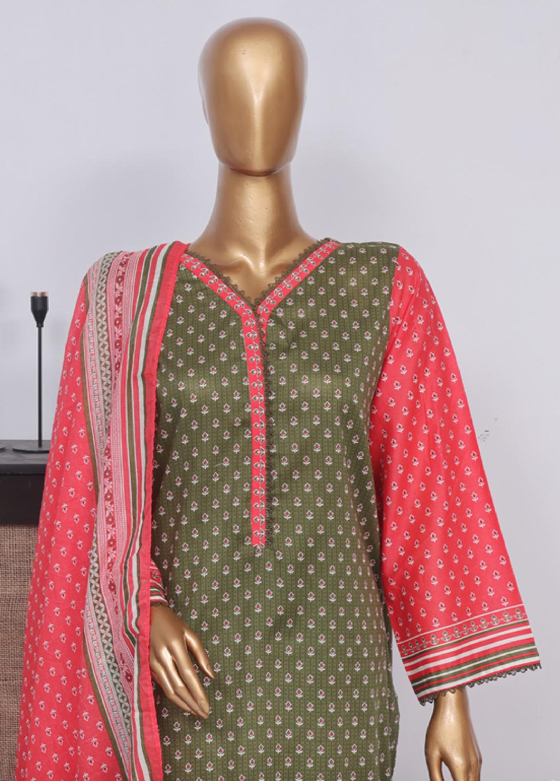 Bin Saeed Fabric - SM-753- 3 Piece Printed Stitched Suit
