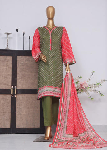Bin Saeed Fabric - SM-753- 3 Piece Printed Stitched Suit