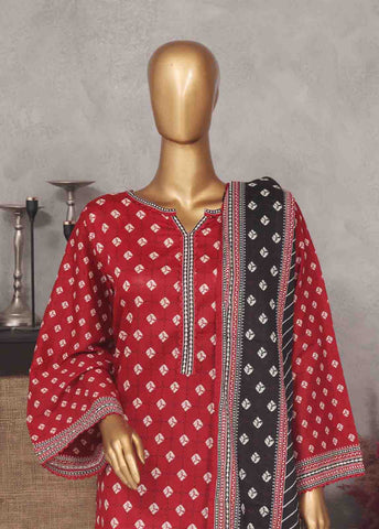 Bin Saeed Fabric - SM-754- 3 Piece Printed Stitched Suit