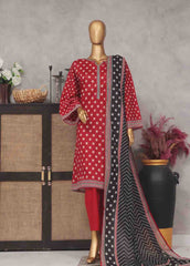 SM-754- 3 Piece Printed Stitched Suit