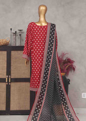 SM-754- 3 Piece Printed Stitched Suit
