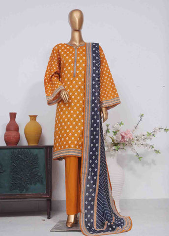 Bin Saeed Fabric - SM-757- 3 Piece Printed Stitched Suit