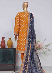 SM-757- 3 Piece Printed Stitched Suit