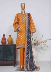 SM-757- 3 Piece Printed Stitched Suit