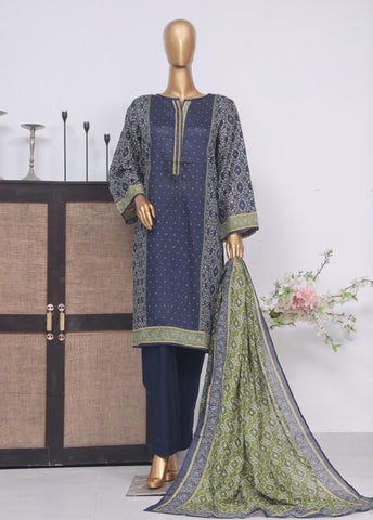 Bin Saeed Fabric - SM-759- 3 Piece Printed Stitched Suit