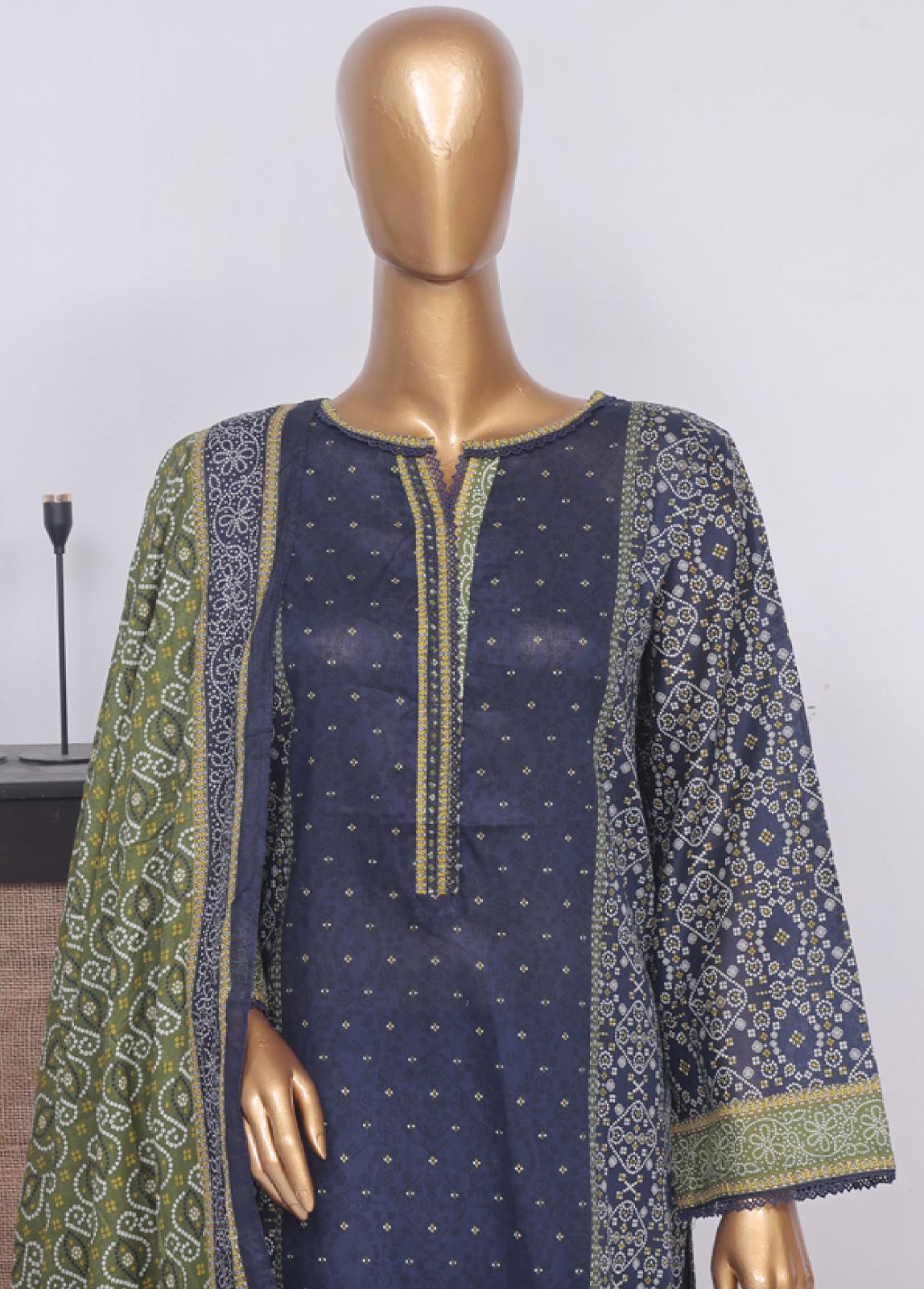 Bin Saeed Fabric - SM-759- 3 Piece Printed Stitched Suit