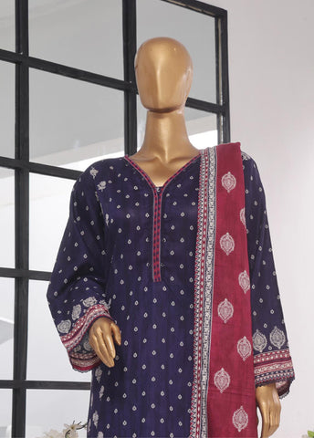 Bin Saeed Fabric - SM-761- 3 Piece Printed Stitched Suit
