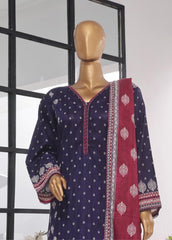 SM-761- 3 Piece Printed Stitched Suit