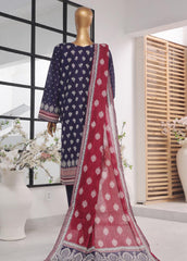SM-761- 3 Piece Printed Stitched Suit